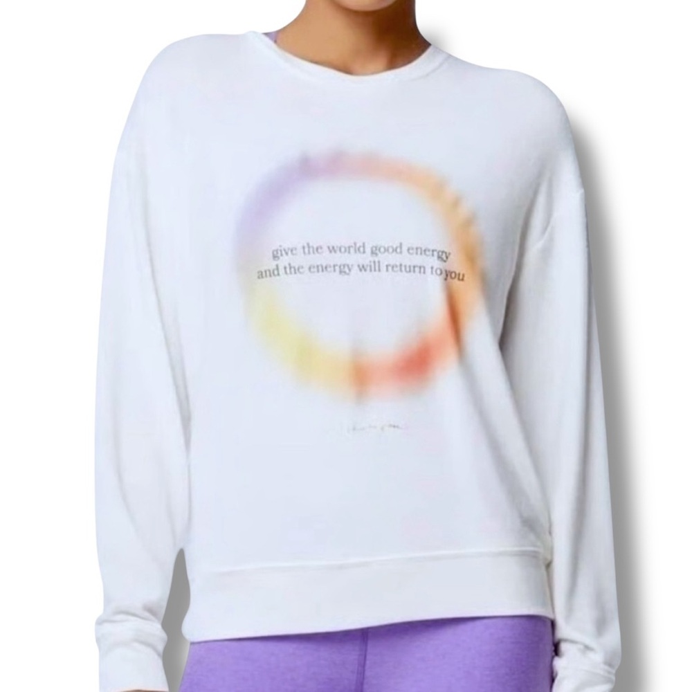 Spiritual Gangster Savasana Good Energy Hacci Pullover Sweatshirt S NWT